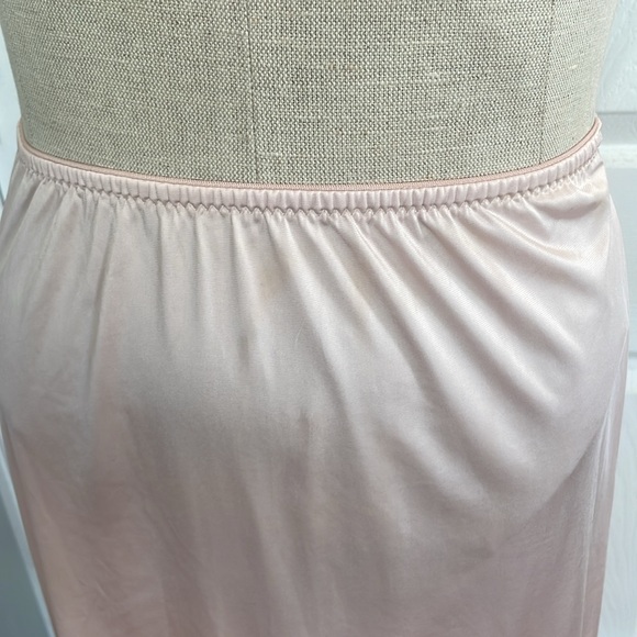 Vintage wonder Maid non-cling light pink lace slits half slip skirt women size S - Picture 3 of 11